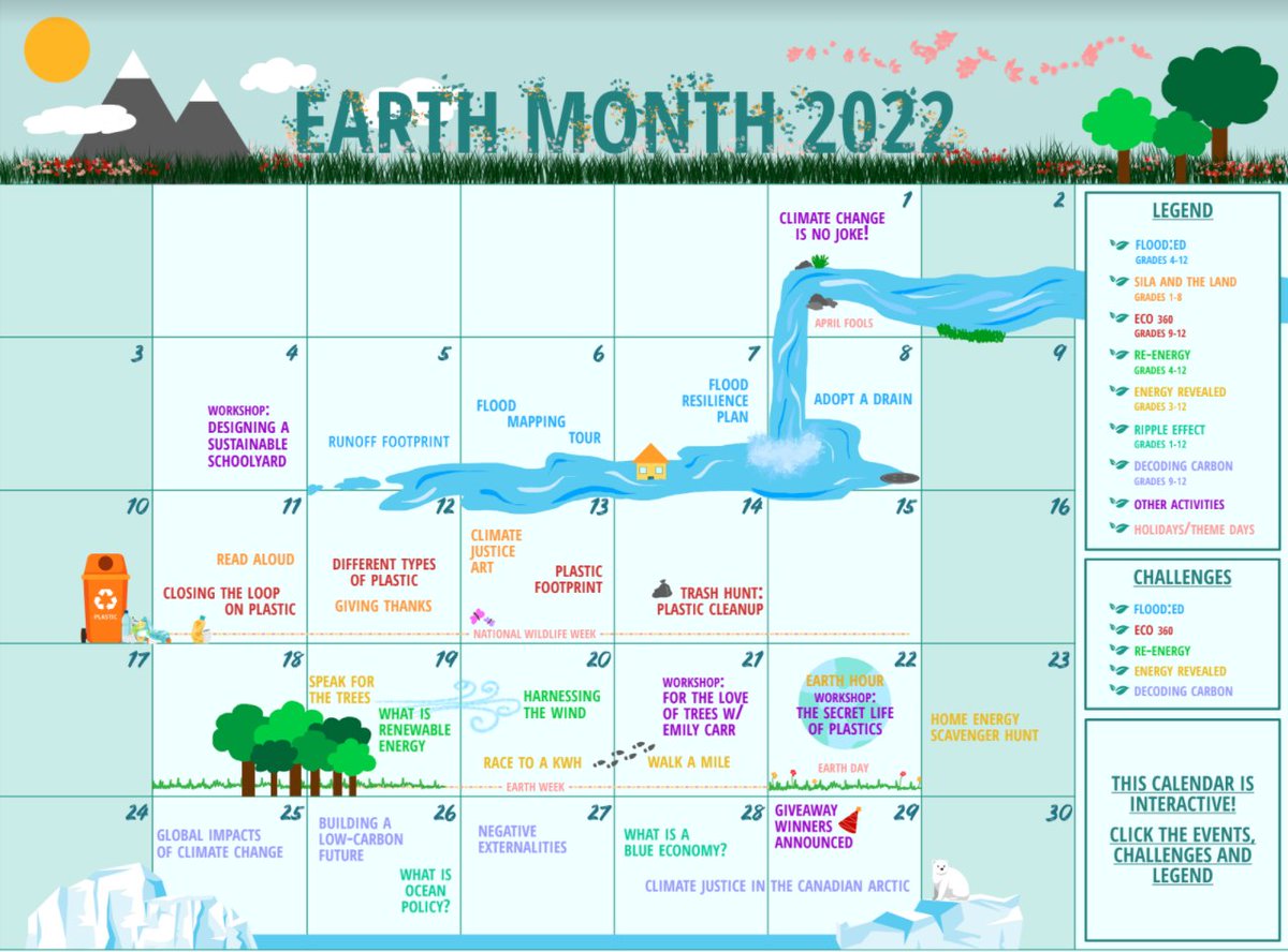 Interested in keeping up with our #EarthMonth activities and workshops? Download the calendar at the link below! 
ow.ly/qn4G50IAiZJ