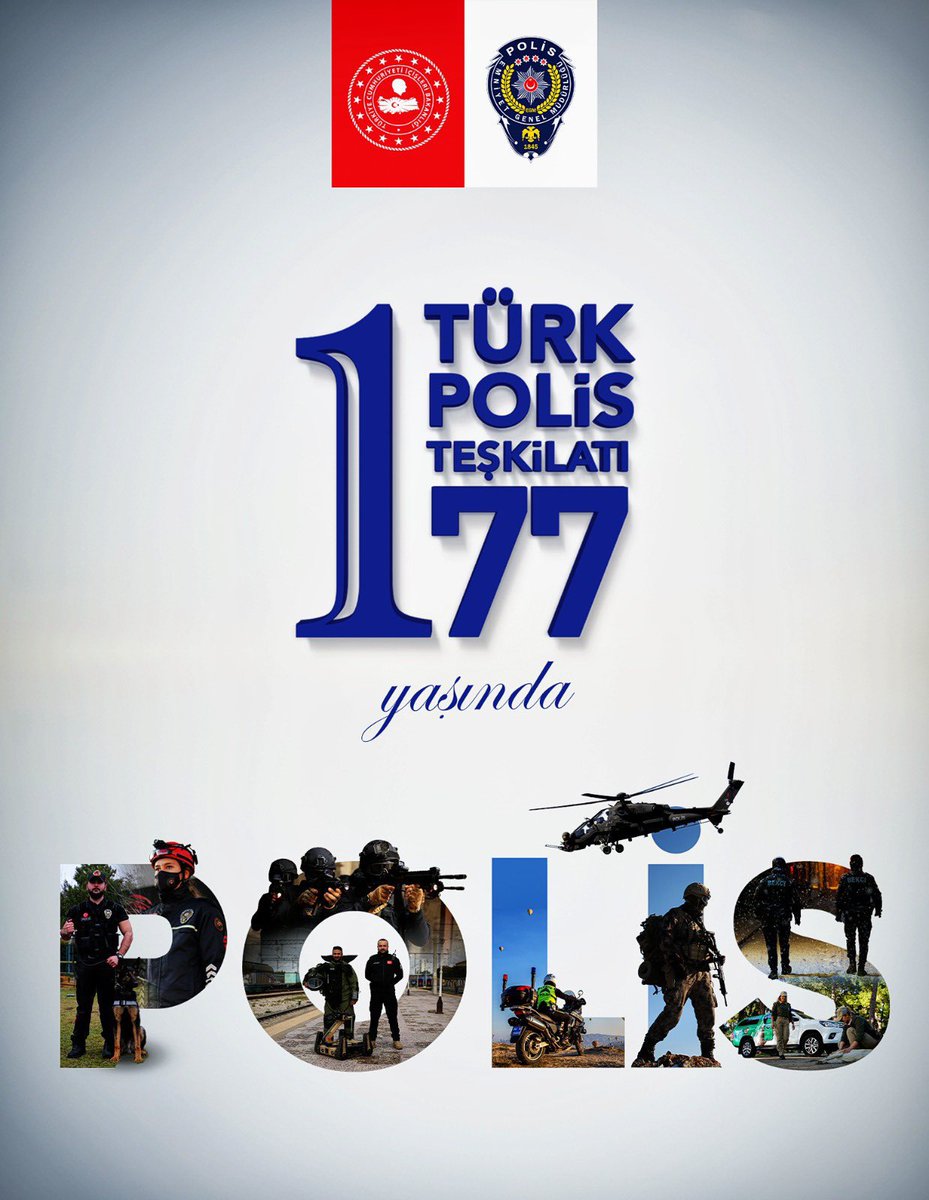 Tam 177 yıldır,vatandaşının yanında,devletinin emrinde;huzurumuzun, güvenliğimizin teminatı,kahraman Türk Polis Teşkilatı’nın 177.Yılını kutluyorum.Vatan uğruna feda-i can eden aziz şehitlerimizi ve gazilerimizi rahmet ve minnetle yad ediyorum.
#TürkPolisi
#TürkiyeninNazarBoncuğu