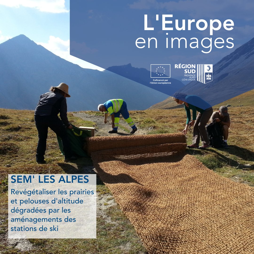 Europedanslesud's tweet photo. A l'approche de l'événement de Bilan 14-21 et de l'ouverture du plan 21-27, on vous présente des porteurs et porteuses de projet ! Cette fois-ci, zoom sur le projet #SemLesAples 🌄
#ecologie #ski #vegetalisation #massifalpin #UEinmyregion https://t.co/cIEkBqo3FN