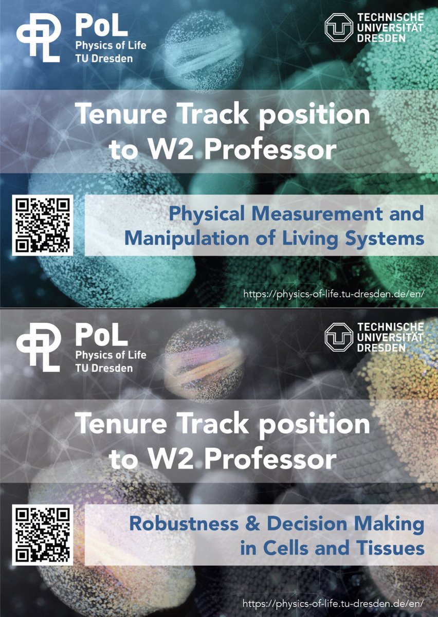 Stephan Grill (@stephangrill) on Twitter photo Spread the news, we have two open calls for tenure track group leader positions <a href="/PoLDresden/">Physics of Life Dresden</a> !! Spread the news, we have two open calls for tenure track group leader positions <a href="/PoLDresden/">Physics of Life Dresden</a> !!