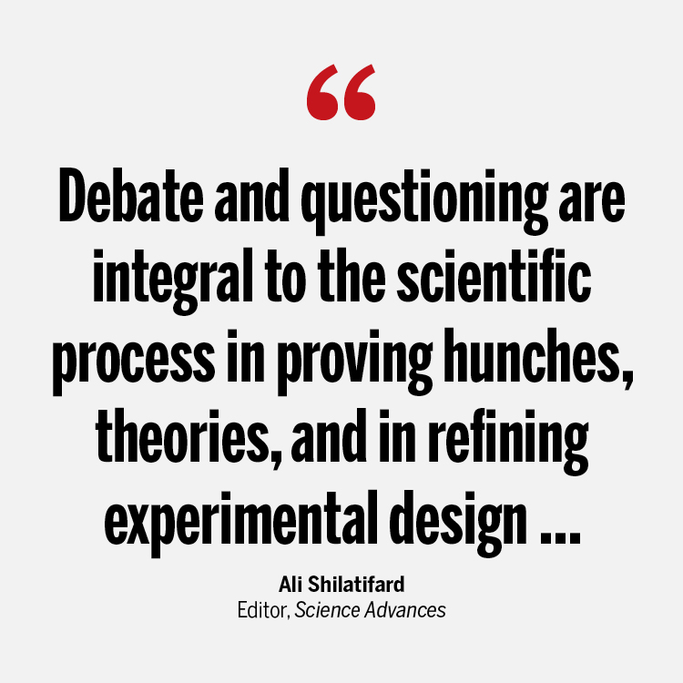 Science Magazine (@sciencemagazine) on Twitter photo In a new Editorial, <a href="/ScienceAdvances/">Science Advances</a> Editor Ali Shilatifard makes an impassioned, personal call for civility as a hallmark of healthy scientific debates. fcld.ly/ak0bzen In a new Editorial, <a href="/ScienceAdvances/">Science Advances</a> Editor Ali Shilatifard makes an impassioned, personal call for civility as a hallmark of healthy scientific debates. fcld.ly/ak0bzen