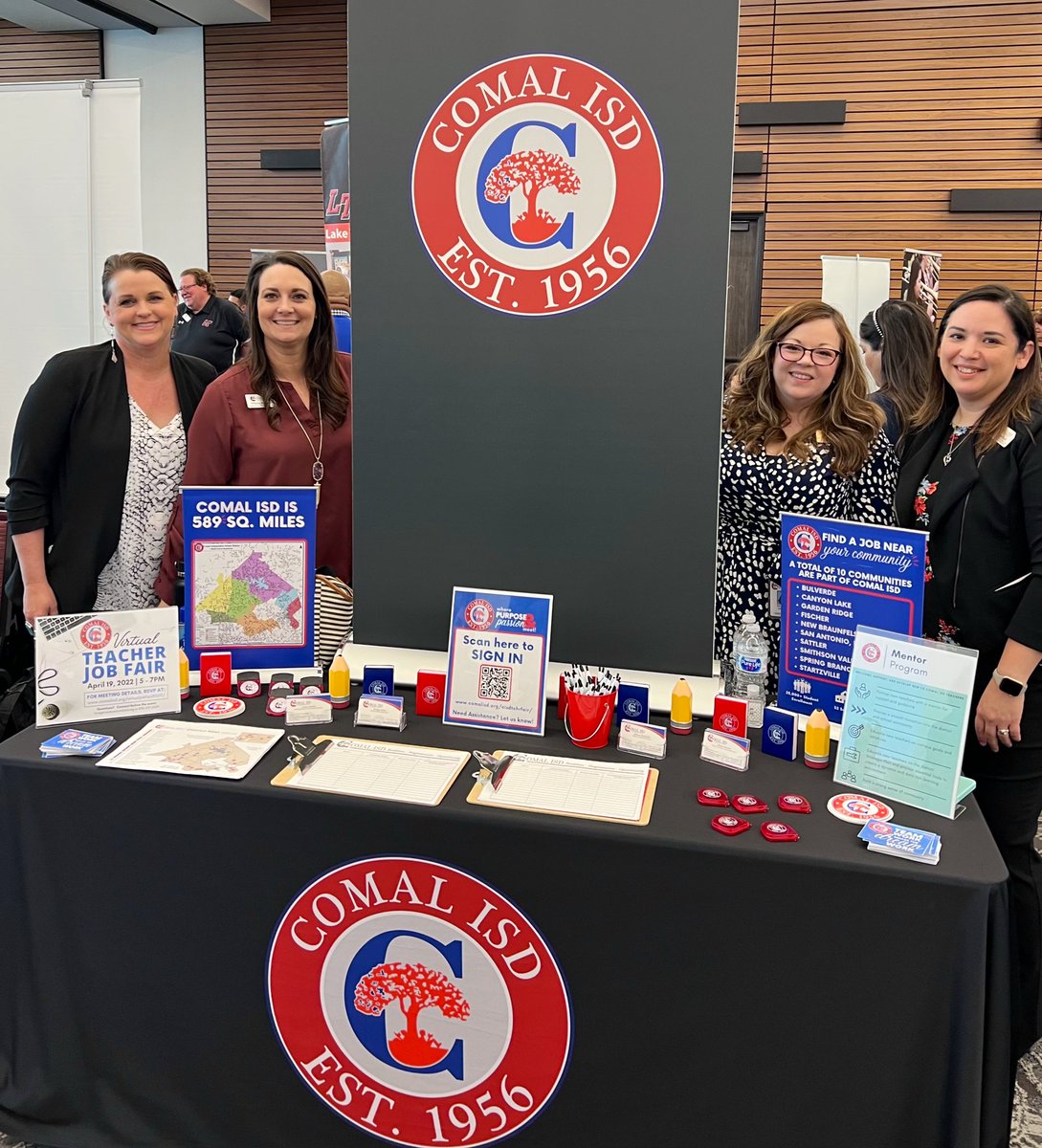 We are so excited to be at the TX State Job Fair! Come see us! 📚 #ComalISD  <a href="/cisdnews/">Comal ISD</a> @CISDSPEDLady @Carina_Comal <a href="/Supt_comalisd/">Andrew</a>