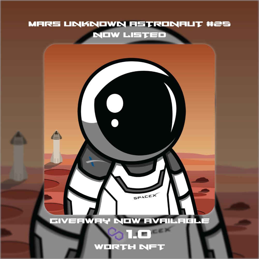 Astronautfornft's tweet photo. Giveaway is back. Gift is 1.0 worth of polygon #NFT
rules are different.

✅Follow @Astronautfornft and @Alieneyefornft 
✅Like 💖 and Retweet
✅(Prove) DM your ETH wallet and screenshot

first 10 wallets only No gas fee required. https://t.co/VCOvZTnSqK
