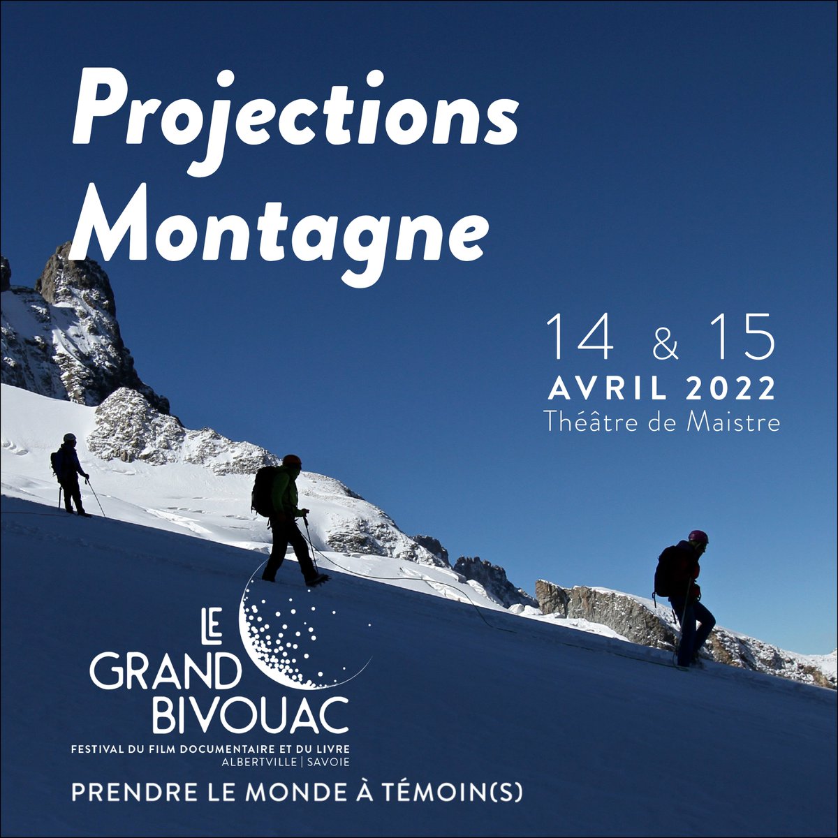 grandbivouac's tweet photo. Un peu d'ascension ? de l'évasion au grand air ? un philosophe féru d'alpinisme ? Mais pas que ! Le Grand Bivouac vous donne rdv les 14 et 15 avril au Théâtre de Maistre pour 3 projections. Top départ

Réservations : https://t.co/K2jH5Wgrgc

#ciné #cinema #documentaire #montagne https://t.co/N3iy8WqlDY