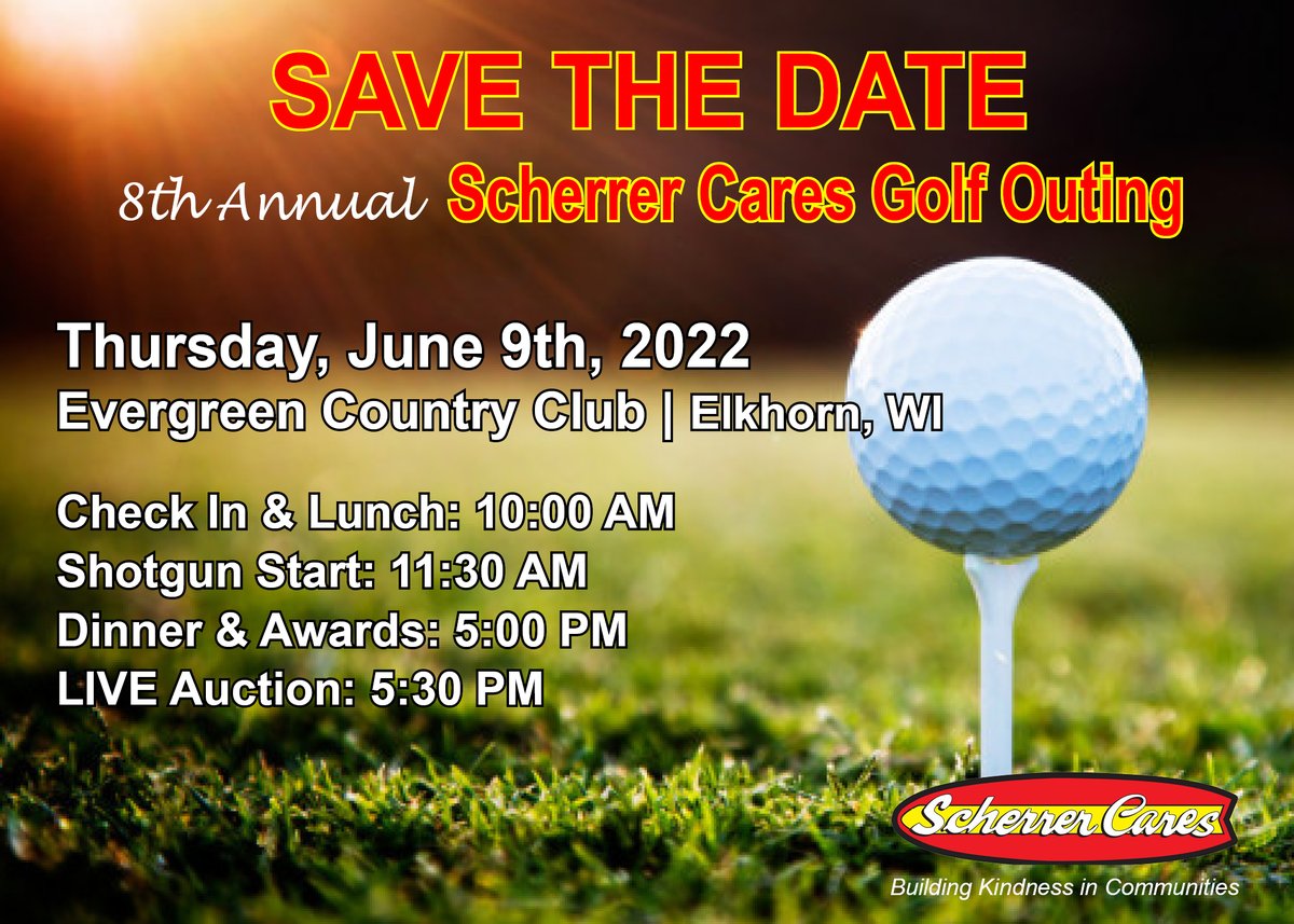 Register today for our Annual Scherrer Cares Golf Outing fundraiser! All proceeds benefit our Scherrer Cares program dedicated to building kindness and giving back to our community! ❤️