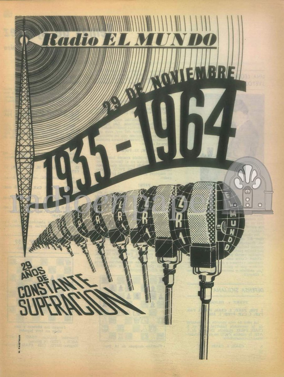 RadioenPapel's tweet photo. La BBC Argentina, en su vigésimonoveno aniversario..
📻 Radio El Mundo AM 1070
🎧 "Promo 13 - Aniversario 29"
🔎 Revista "LeoPlan", Noviembre 1964.
#archivoradial #radio #historiaradial #101AñosDeRadio #afiches #RadioElMundo https://t.co/NW8ALZZTb7