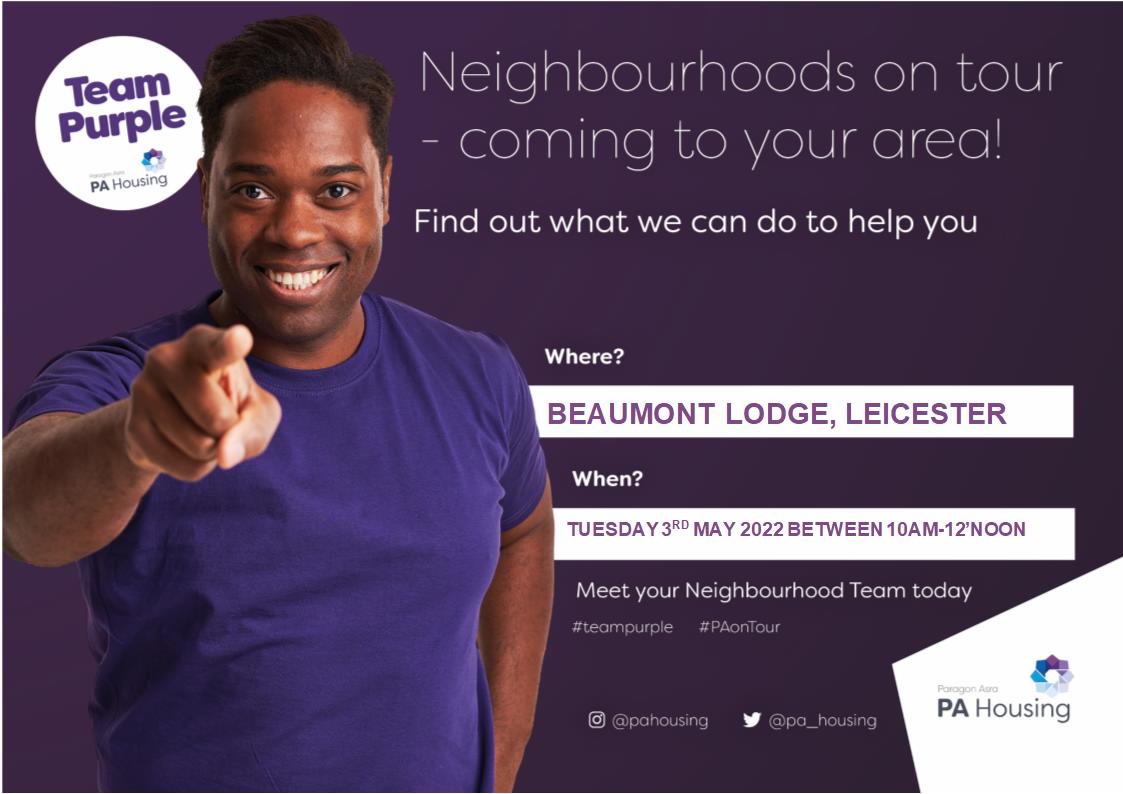 Residents of Beaumont Lodge we hope to speak with as many of you as part of our #VirtualPAonTour @pa_housing <a href="/DeanaClarke14/">Deana Clarke</a> and help you with any queries you may have #teampurple