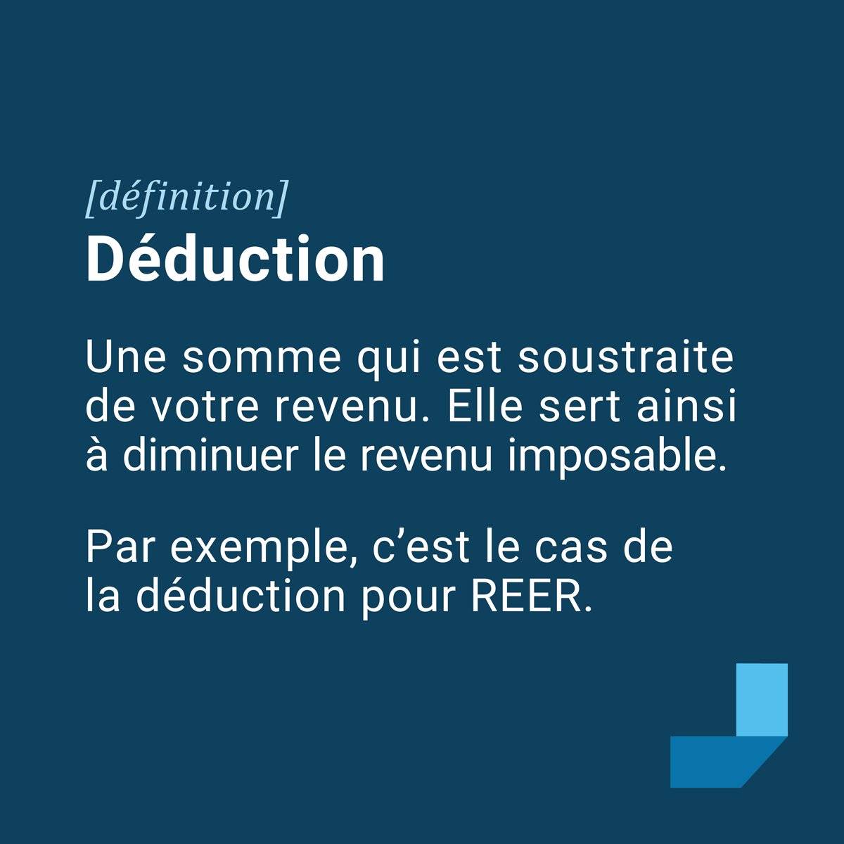 Revenu Québec on Twitter "Une déduction, ça veut dire quoi exactement