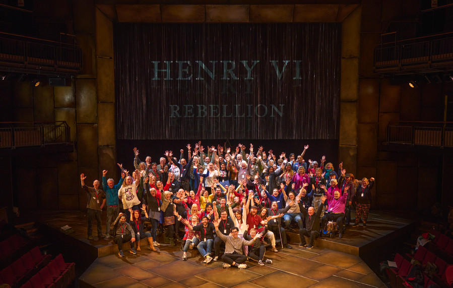 TheRSC's tweet photo. Well isn't this a wonderful sight!

All six Shakespeare Nation groups participating in Henry VI: Rebellion came together for last weeks tech rehearsals ahead of the first performance.
Read more: https://t.co/vGxTLw8f9X
#HenryVI https://t.co/Q6SFHtJ9NK