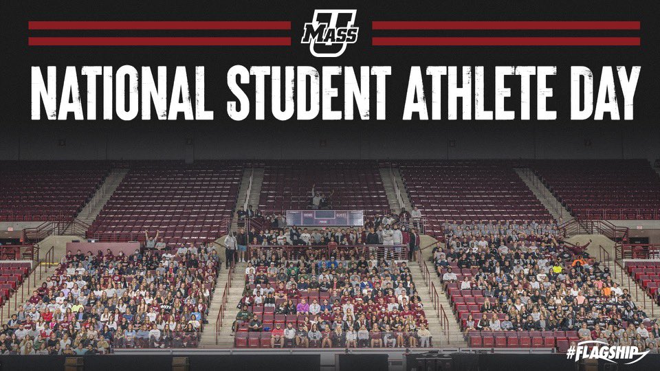 UMassAthletics's tweet photo. Today is #NationalStudentAthleteDay 

Honored to celebrate the achievements of our Minutemen and Minutewomen today and every day 👏

#Flagship 🚩 https://t.co/xNy0jIGa4F
