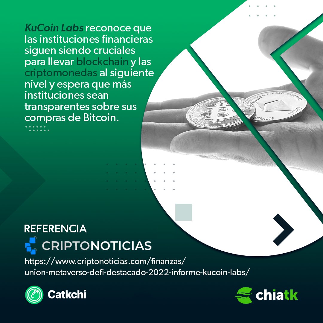 catkchi's tweet photo. CATKCHI NEWS‼️📢

¿Sabías que la unión del #Metaverso y #DeFi será lo más destacado en 2022, según informe de KuCoin Labs?

¡Descubre más información en el post!👇👇#criptonoticias✍️ https://t.co/5RRzfOUTxS