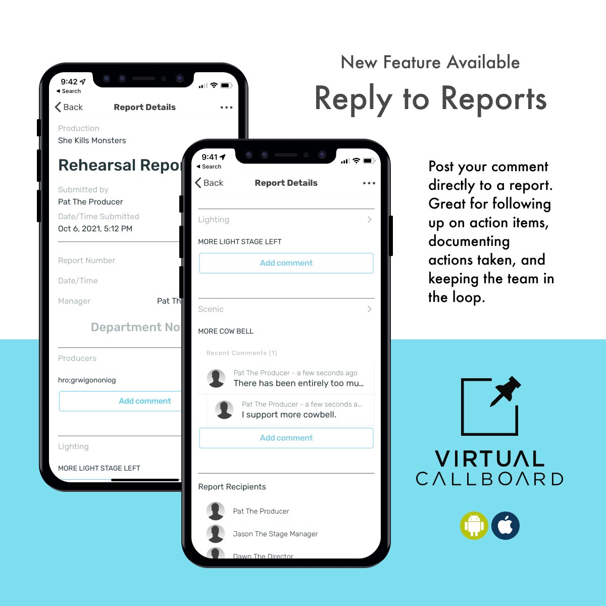 EmptySpaceTech's tweet image. We've updated the VirtualCallboard mobile app to include replying to reports directly in the app! Other minor features and bug fixes are included as well. Make sure you update to the latest from the Apple or Google app stores.