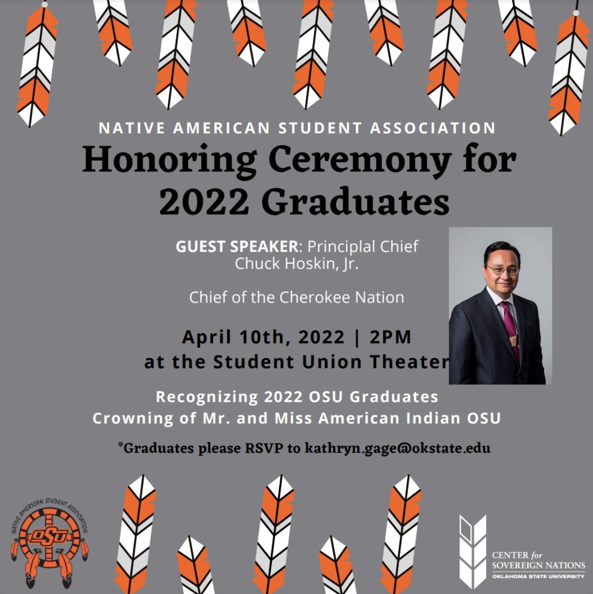 NASAOSU's tweet photo. Help us celebrate our 2022 graduates by attending our Honorary Ceremony April 10th at 2 pm! We would love to see you there 

➡️ Please RSVP to kathryn.gage@okstate.edu https://t.co/4klKiP2R2R