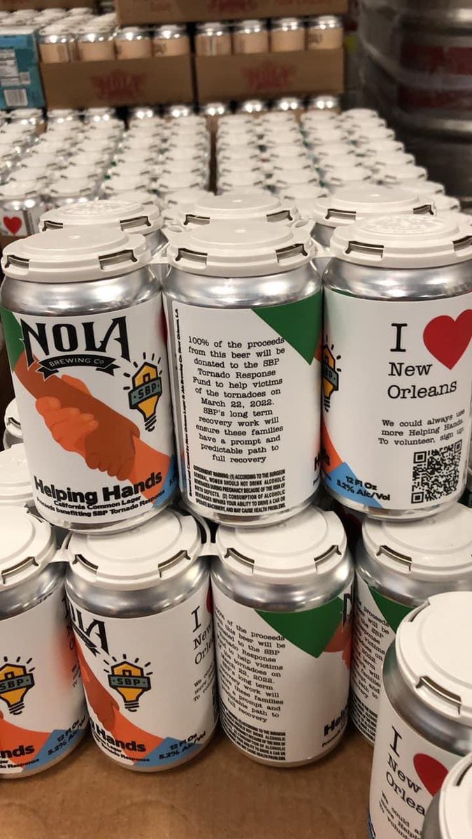 ThirstyPigs's tweet photo. Lending a hand 6 packs available at @NOLABrewing Today! ♥️ #nola #neworleans Huge shout out to #nolabrewing & my favorite #brewer Mr Peter Caddoo! #craftbeer #craftbeerlove #nolabeer https://t.co/amfbgXw2LM