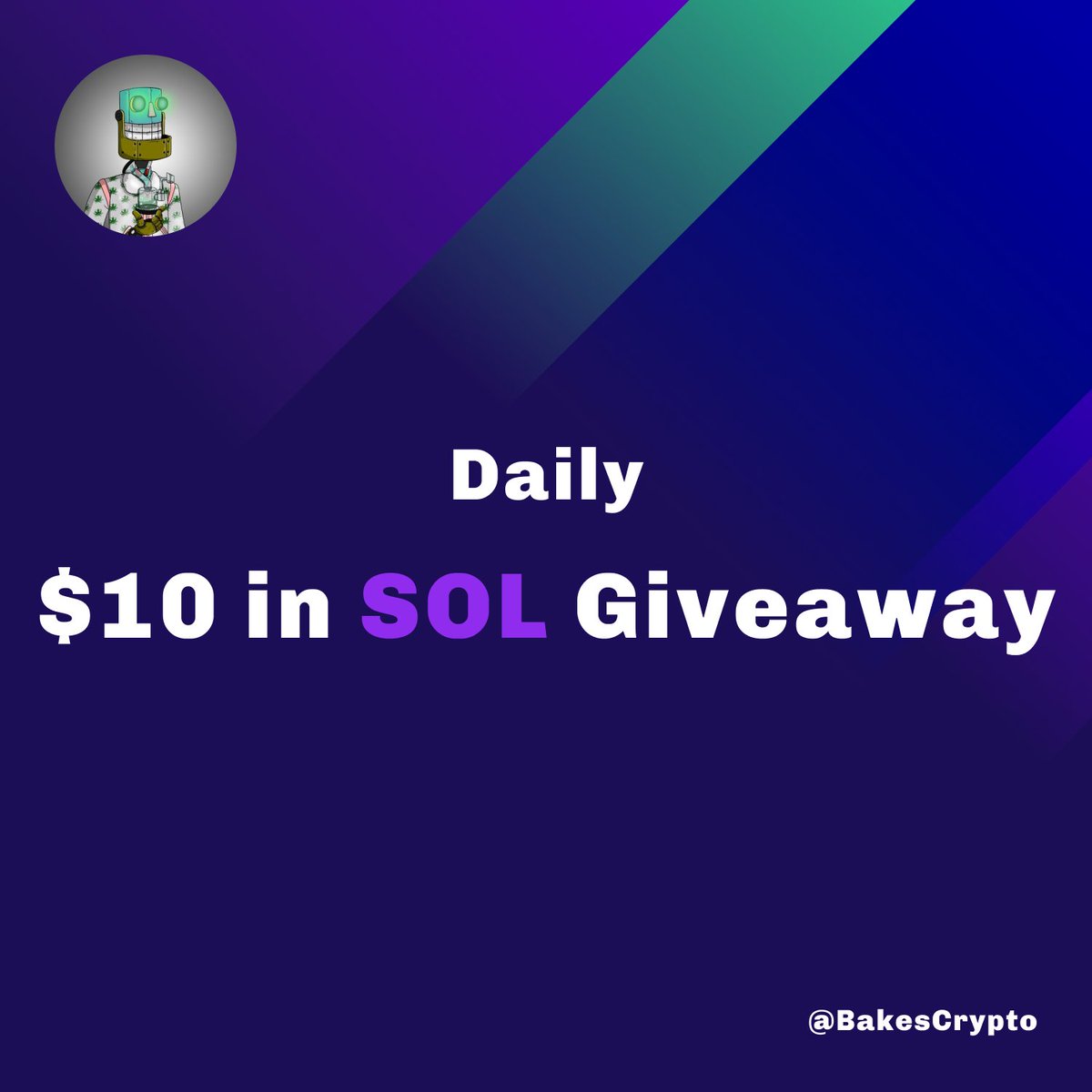 BakesCrypto's tweet photo. ⚡️DAILY GIVEAWAY - 48 HRS⚡️

🎁 $10 in $SOL prize

To enter:
1️⃣ Follow @BakesCrypto
2️⃣ ❤️ &amp; RT
3️⃣ Tag 3 Friends

⏰ 48 hrs

#SolanaNFTs #NFTGiveaway #nftcollectors  #NFTCommunity #Solana #SolanaGiveaways https://t.co/jNAddUDHc9