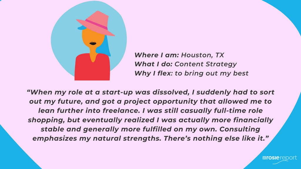 Flexible work... ""There's nothing like it."" The Rosie behind the report. 🌹

If you haven't visited l8r.it/nOF8 to download the 2020 &amp; 2021 #RosieReport, we highly recommend it for more stories behind the stats. 💫 We can't wait for the 2022⁠ report...