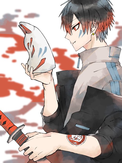 狐面のtwitterイラスト検索結果 古い順
