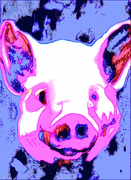 vimtovix's tweet photo. New art for sale! "Blue pig". Buy it at: https://t.co/vxlzAQ9AtR https://t.co/2CMa4iVEXe