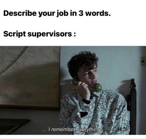 Raccorder's tweet photo. Almost like a superpower, script supervisors remember everything 😎 😉
#script #scriptsupervisor #raccord #scriptsupervisors #movies #continuista #rodaje #report #producer #cine #callmebyyourname #TimothéeChalamet https://t.co/oqDAPjaKwC