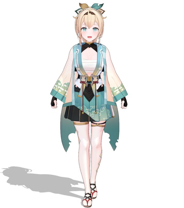 ・羽織テクスチャ模様描き
・羽織ウェイト調整、裾物理入れ
大体できました～🤗
羽織は貫通するのは仕方ないね😇
諦めも肝心ということで、このくらいに
表情モーフをもう少し調整とデータ整理していきます～

チャキ丸は残り時間があれば、無ければ来週予定です
まあ抜けない刀になりますが🤡 