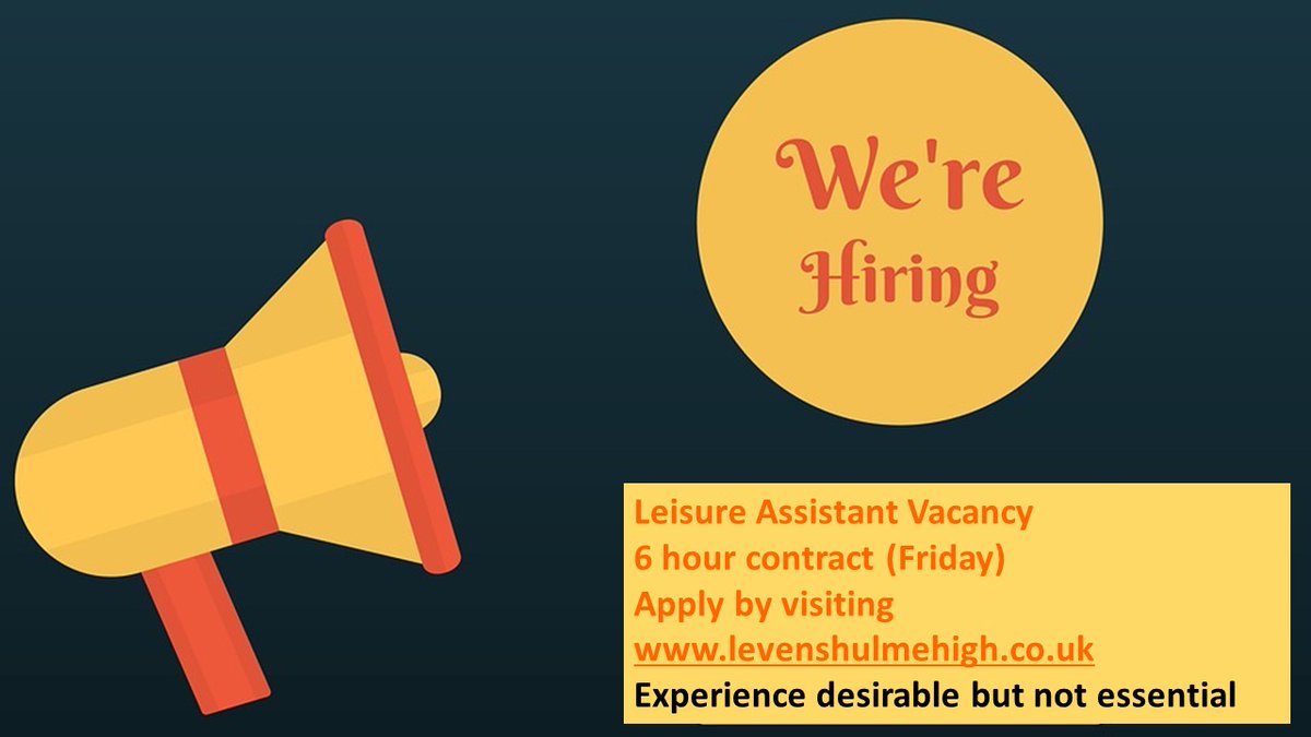 Part time Leisure Assistant Vacancy (6 hours @ £10.25 per hour). To apply visit eltrust.org/careers/lhs-le…
@Trust_ELT <a href="/Levenshulmehigh/">Levenshulme High School</a> <a href="/lovelevenshulme/">Love Levenshulme</a> <a href="/BurnageGN/">Burnage GN</a> <a href="/WorkManchester/">Manchester Jobs</a> <a href="/manchester_job_/">Manchester Jobs</a> <a href="/GM_Active/">GM Active CIC</a> <a href="/KingswayAthFc/">Kingsway Athletic FC</a> <a href="/_ukactive/">ukactive</a> <a href="/levinspire/">Levenshulme Inspire</a> @JobsMcr