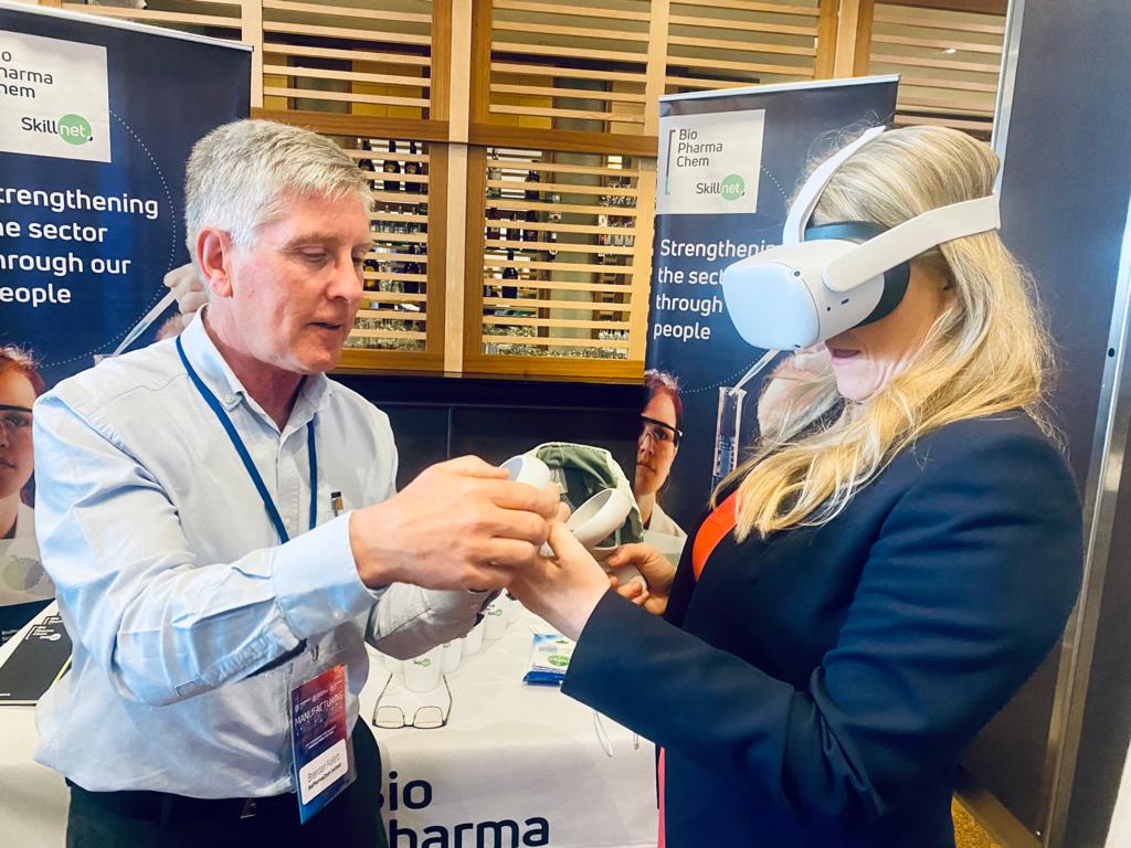 Manufacturing The Future. Showcasing our VR Headsets at Ibec's Medtech & Engineering Manufacturing Conference #ManufacturingInIreland #FutureOfWork #smartworking #MTF22 @sineadmkeogh @IrishMedtech @mattmoranBPCI @ibec_irl @SkillnetIreland @BioPharmChemIre