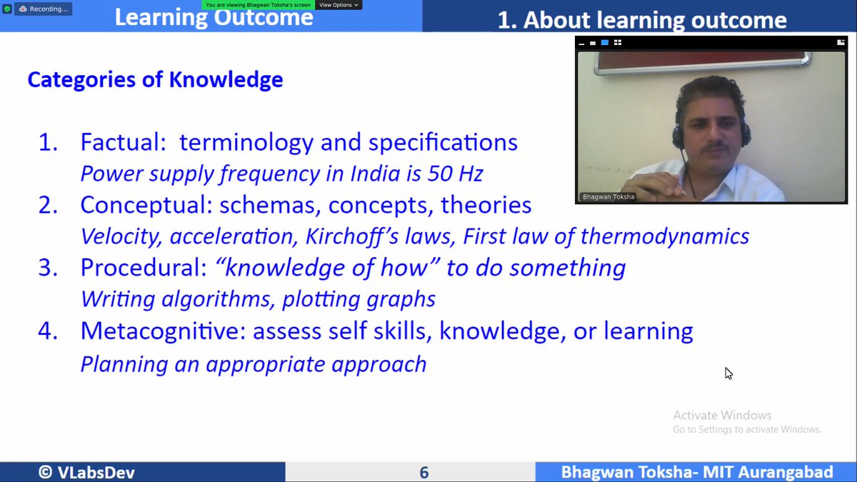 Being a passionate teacher, Dr.Toksha always amazes with the depth in his is talks. Pedagogy #bootcamp   Day3, developing next generation of #VLabs sessions on designing a good Learning Outcome. 

#Pedagogy #VirtualLabs #edtech #learning #community #iitbombay #VLabsDev