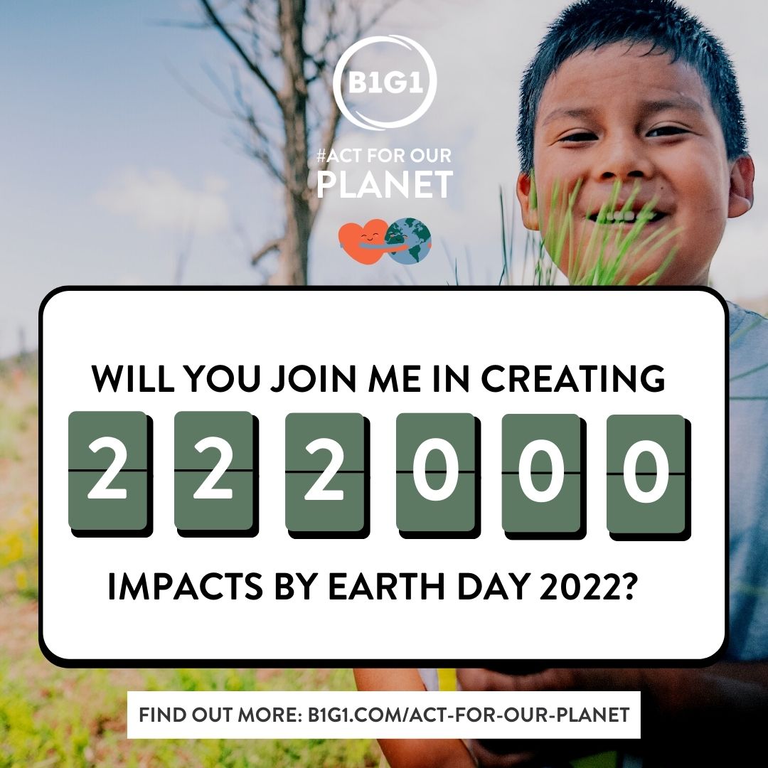 There’s no planet B.

Let's work together to preserve our planet for future generations.

Join us in saving our earth through B1G1 today: lnkd.in/dRwb-wUF

#B1G1 #ActForOurPlanet #GivingBack #Earthday2022