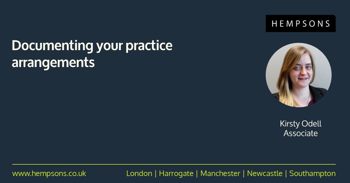 hempsonsgp's tweet photo. Healthcare specialist and Associate, Kirsty Odell explains the importance of documenting your practice arrangements. First published in @ThePMmag in March 2022. Read more here: https://t.co/imclOexW7p #gp #GPpractice https://t.co/KwnjfHTDXq