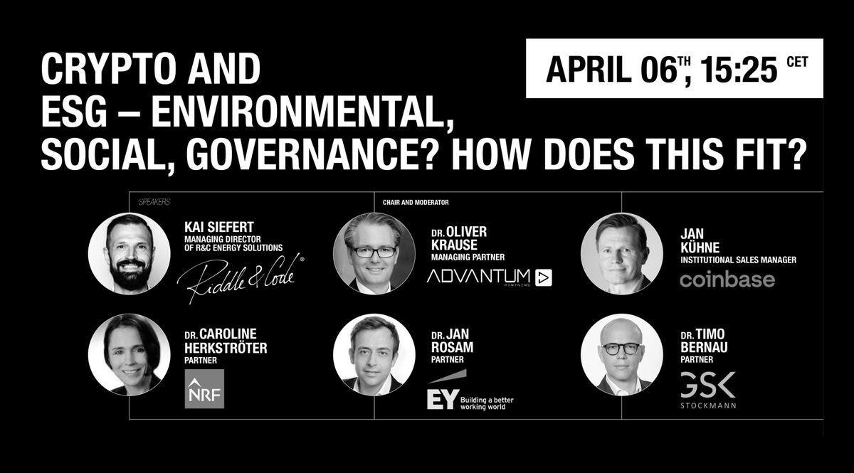 riddleandcode's tweet photo. We are happy to invite you to attend or watch online keynote by @KaiSiefert on tokenization of #energy,machines and data &amp; a panel on #crypto and ESG, which he is joining today at @Crypto_CAC.

⏰ Keynote 14:05 CET
⏰ Panel 15:25h CET 

Watch online here➡️ https://t.co/pg1IPuTkXK https://t.co/s9g7nnlPPg
