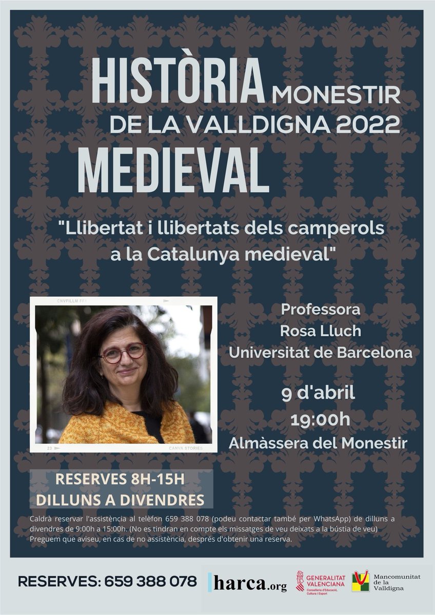 Eren lliures els camperols de la Catalunya medieval? Rosa Lluch intentarà contestar-nos este dissabte a les 19h al monestir de Santa Maria de Valldigna, a Simat de la Valldigna. No vos ho perdeu!! saforguia.com/art/66342/conf…