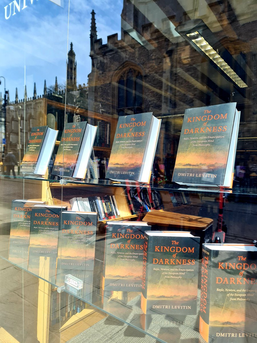 CUPBookshop's tweet photo. New Book Alert: The Kingdom of Darkness - Bayle, Newton, and the Emancipation of the European Mind from Philosophy, by Dmitri Levitin @OxfordCIH https://t.co/ojb8MZikmj https://t.co/F3RCuAvoQh