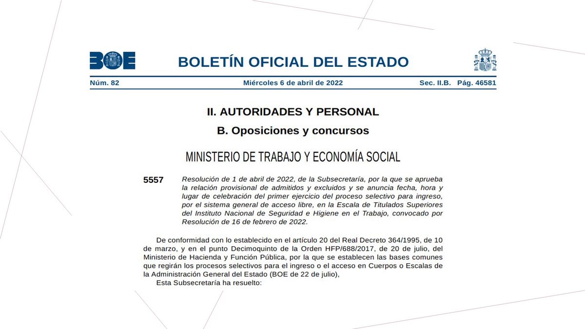 PRLOposiciones's tweet photo. Publicada la fecha, lugar y hora para el primer examen de la oposición al INSST
Descarga aquí toda la información: https://t.co/LIrXEI5qL0
Infórmate en:
☎ 911318385 y wassapp
✍️ prloposiciones@coloniecm.com
💻 https://t.co/9z1oZO6tKF
Te lo ponemos un poco más fácil https://t.co/5jbledDJx7