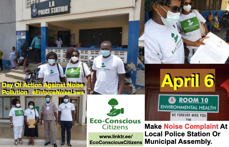 ChrysalisEdGH's tweet photo. Wednesday 6th April: Eco-Conscious Citizens Day Of Action Against #NoisePollution 

Mark the Day by recording complaints &amp; tweeting us with #EnforceNoiseLaws or to @GhPoliceService to enforce Criminal Offences Act, Act 29 Section 296 (h):

No noise between 8PM and 6AM. Thanks https://t.co/w9fnHSNGLg