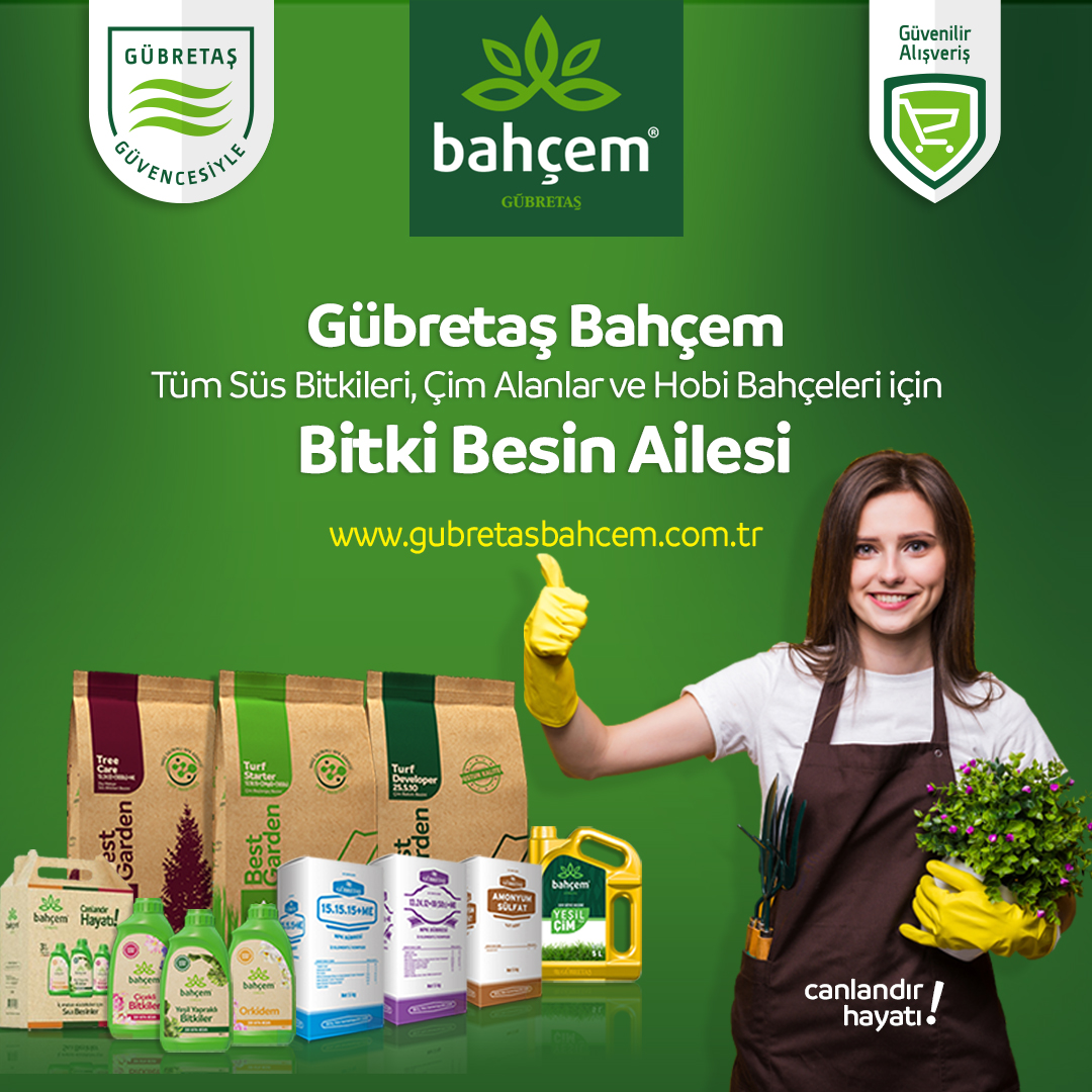 Zengin içerikli bitki besin ailemiz ile tanışın, baharı daha canlı karşılayın.
Süs bitkileri, çim alanlar ve hobi bahçeleri için hazırladığımız bitki besin ürünlerimizi online satış mağazamız gubretasbahcem.com.tr üzerinden satın alabilirsiniz.