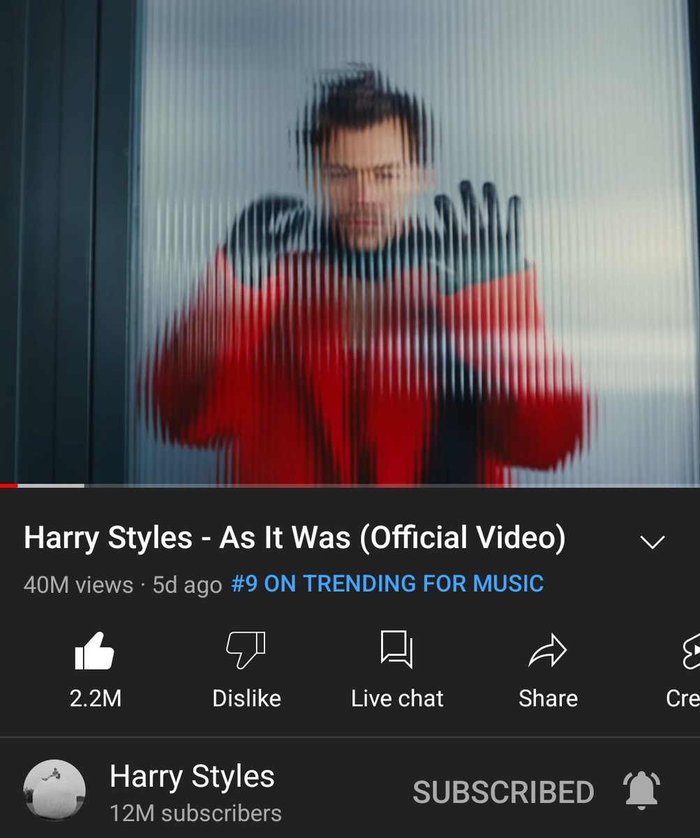 🚨| El video de #AsItWas ha alcanzado las 40 millones de visitas!