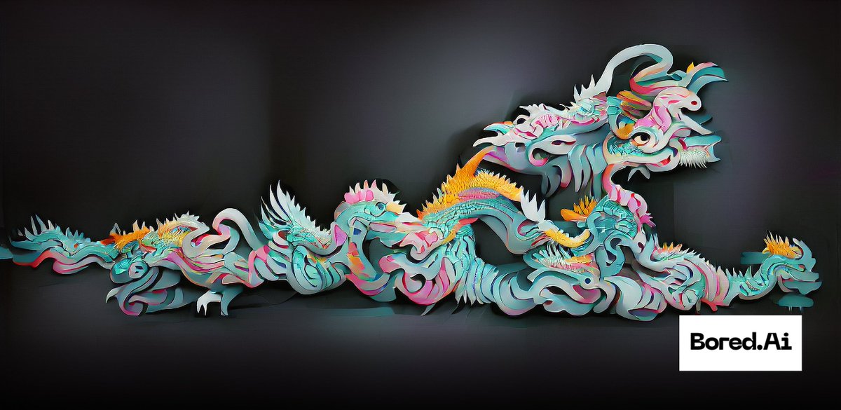 SolR37's tweet photo. T H E * Y E A R * O F  * T H E * D R A G O N . . .
.
A combination of art styles for A lovely colorful Dragon. Collaborate with Ai Graphic tool  @officialboredAi + #text2art, #generativeart #narrative #Dragon #scifi 
.
#colorful #creaturedesign #archicreatures #art #NFTCommunity https://t.co/c7k2BFb5iM