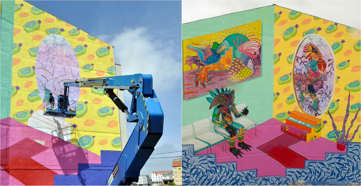 MurosDerrubando's tweet photo. Hoxe vemos o proceso de creación do mural de Curiot "Visitando o consultorio".
📷 AL Crego
#Carballo #derrubandomurosconpintura #rexenerafest #streetart #art #graffiti #urbanart #graffitiart #wallart #arte #contemporaryart #streetarteverywhere #curiot https://t.co/c44uSZBoDU