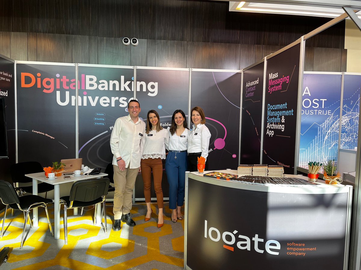 logate_me's tweet photo. Danas i sjutra naš tim izlaže na najvećoj regionalnoj konferenciji o bankarskim tehnologijama, #Technobank. Posjetite nas u @CrownePlaza i upoznajte se sa #DigitalBankingUniverse, paletom fintech proizvoda koji grade digitalni univerzum oko Core Banking Sistema. 👔🏦 https://t.co/0nZsb1fH5w