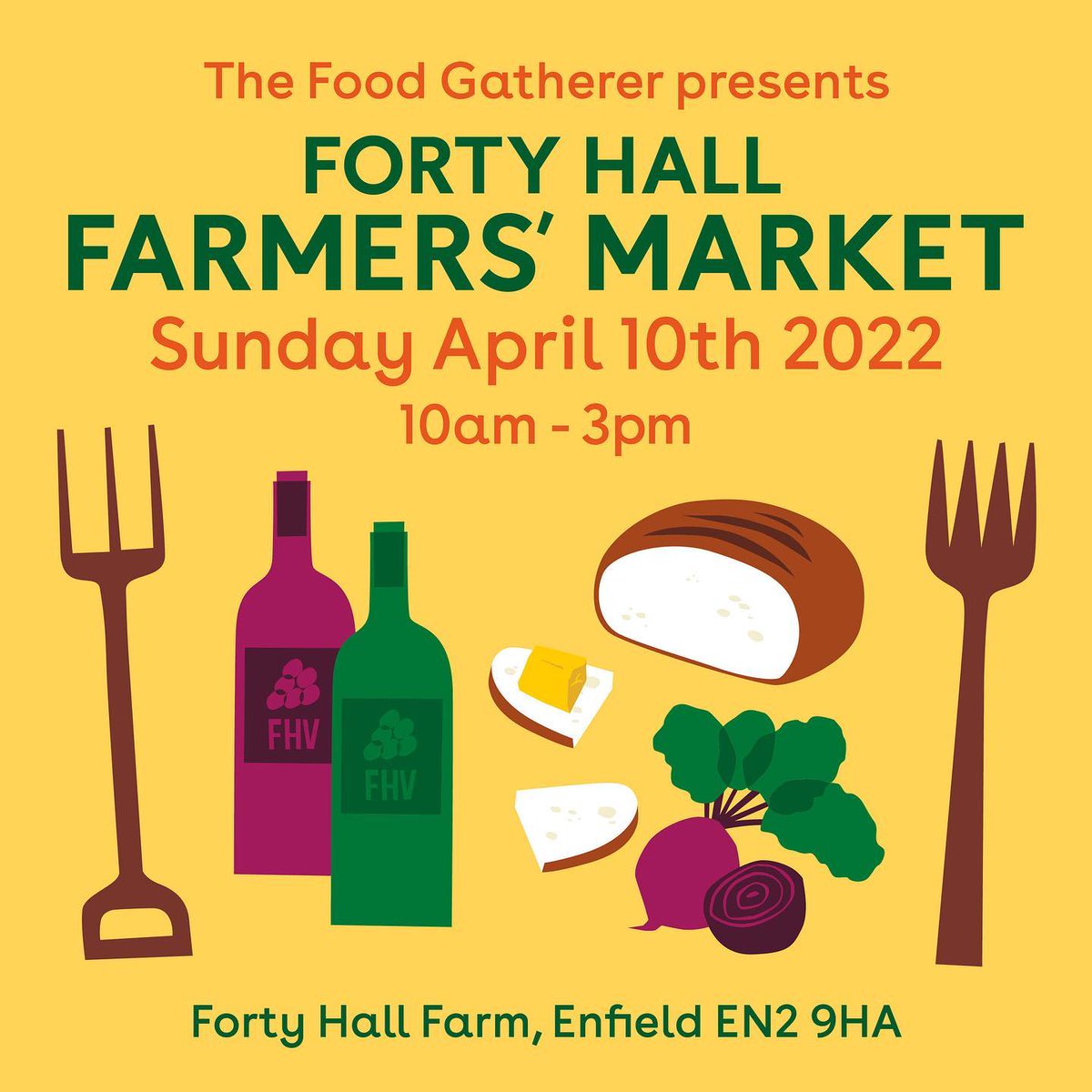 The @fortyhallfarm Farmers' Market is back this Sunday from 10am to 3pm! Come along and stock up on great local produce, try out delicious street #food and visit some of the Farm's #animals. See you there! hubs.ly/Q016Vw6Z0