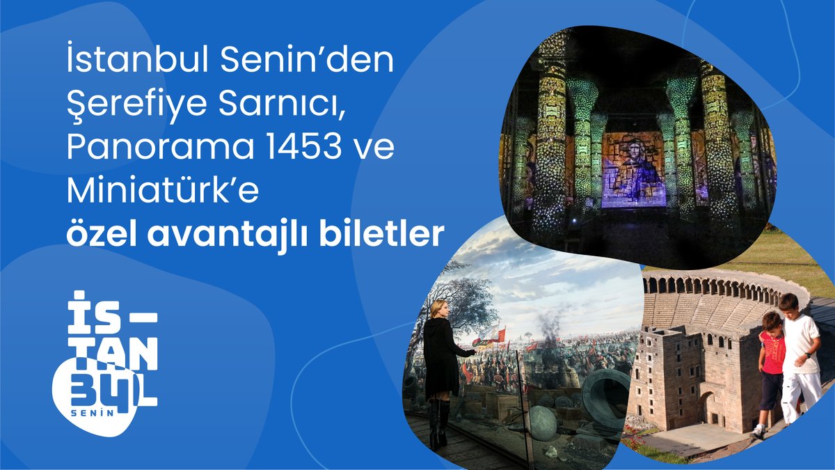 İstanbul Senin ile Miniatürk ve Panorama 1453 Tarih Müzesi’ne 1 bilet alana 1 bilet, Şerefiye Sarnıcı’na 2 bilet alana 1 bilet hediye. Detaylar İstanbul Senin'de!