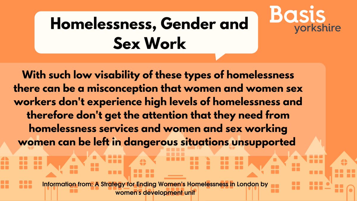 BasisYorkshire's tweet photo. Sex work is often linked to this as ‘survival sex’ can be considered a type of hidden homelessness, and as sex work can often be a night women sex worker are often not visibly sleeping rough.
2/3
#endstigma #sexworkerrights #challengingmisconceptions https://t.co/1v0nXztBFO