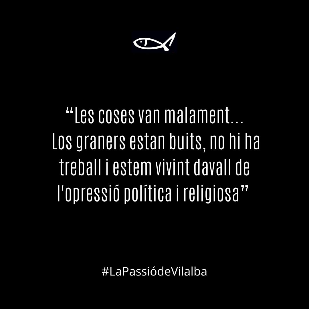 PassioVilalba's tweet photo. 👥 Inici del Sant Sopar de #LaPassiódeVilalba

👉 La inflació que estem vivint, els supermercats buits, la pandèmia, les guerres... indiquen clarament que dos mil anys després la història es repeteix... i el poble continua vivint davall de l'opressió política i religiosa. https://t.co/IpmR6B0SRy
