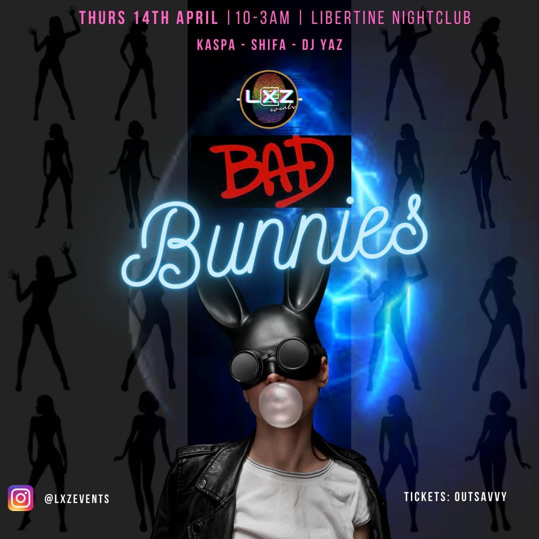 London_LGBTQ's tweet photo. Lxz events are back this April with their Bad bunnies special 😍🏳️‍🌈🏳️‍⚧️ check out their insta @lxzevents tickets ⬇️
https://t.co/Nu4pqLuxPo

#queerwomen #lesbianlondon #qpoc #lgbtuk https://t.co/QetTuqqOkO