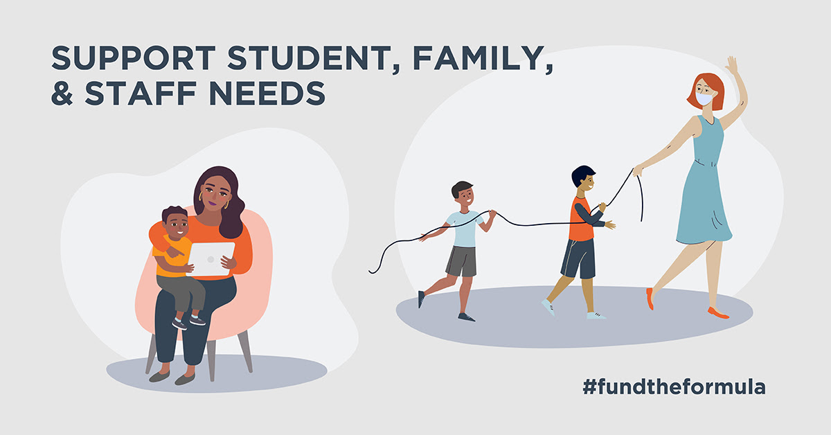 Gr2H2016's tweet photo. Supporting the academic, social, emotional, mental, &amp; physical needs of students, families &amp; staff 
is vital to our state’s recovery. @chicagotm &amp; @ritamayfield, invest at least $350M in EBF in FY23. 
#FundtheFormula https://t.co/601NH6WNLg