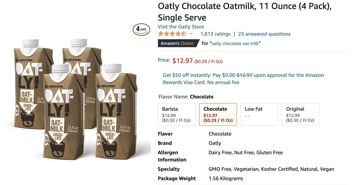 [Oatly Chocolate Oatmilk]
Recommended by SNSD #YOONA 

✅ BUY NOW 
>> amzn.to/3LHKHHB

-
#dairy Free, Nut Free, Gluten-Free
GMO-Free, #vegetarian, Kosher Certified, Natural, #veganism  #SNSD #KPOP #kpopflex
