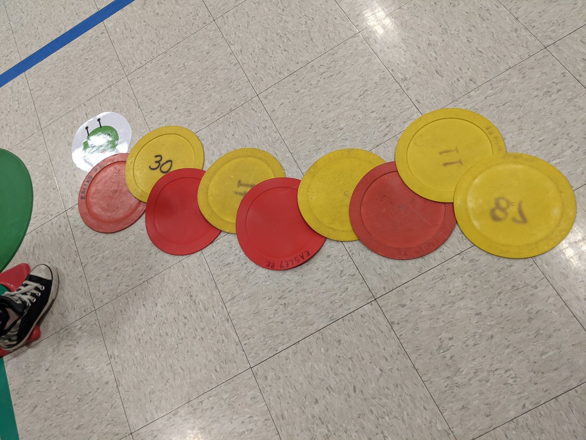 It's another great day for 9 holes of "Caterpillar Golf!" Using lollipop paddles &amp; gator skin balls, students work in small cooperative teams to complete holes on the golf course. Successful completion of 1 hole on golf course = 1 poly spot earned for caterpillar's body! #elempe