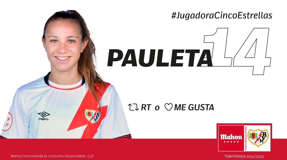 RT o Me Gusta si crees que Pauleta ha sido la #JugadoraCincoEstrellas del mes de marzo del <a href="/RayoFemenino/">Rayo Femenino</a> (5/6)
