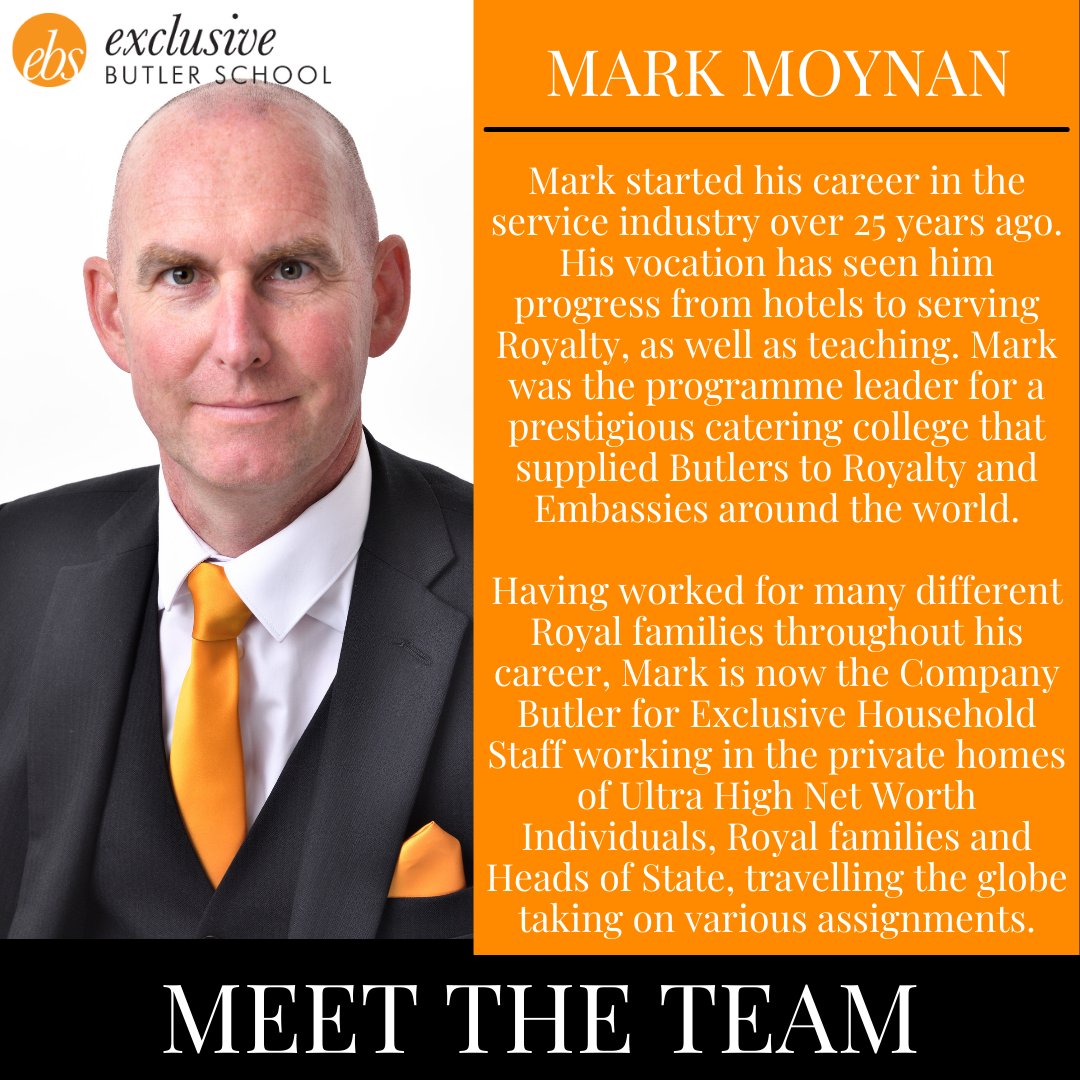 EBSButlerSchool's tweet photo. Coming from a background as a programme leader at one of the most renowned catering colleges, Mark is now EHS' Company Butler, working at UHNW households worldwide
For more info visit:
https://t.co/gYIPfQPxvq
#ebs #ehs #butlerschool #meettheteam #butlertrainer #butler #royalty https://t.co/B7Agg3lzex