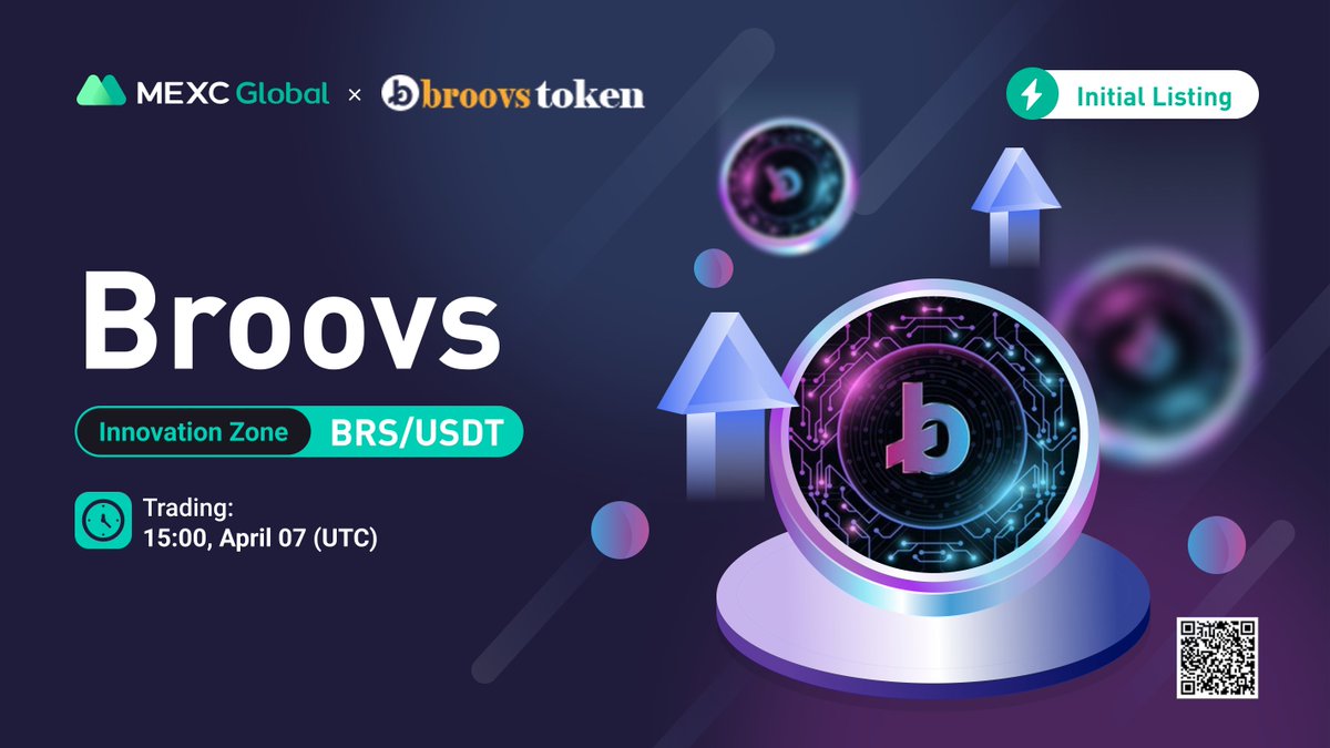 Happy to announce that the @BroovsProject $BRS will be listed on #MEXCGlobal 🔥 ✅Deposit & Withdrawal: OPEN ✅BRS/USDT spot trading: 15:00 Apr 7 (UTC) Details:bit.ly/3r9KC7B 💚Sign up: m.mexc.com/auth/signup?in… #Broovs #MEXCListing #web3 #XRAY